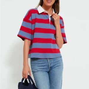 Tuckernuck Red and Blue Striped Short Sleeve Tee
